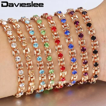 Davieslee Womens Bracelet Jewelry Square Bismark Multi Colors CZ Stone 585 Rose Gold Bracelets For Women Gifts 5.5mm LGBM101
Davieslee Womens Bracelet Jewelry Square Bismark Multi Colors CZ Stone 585 Rose Gold Bracelets For Women Gifts 5.5mm LGBM101