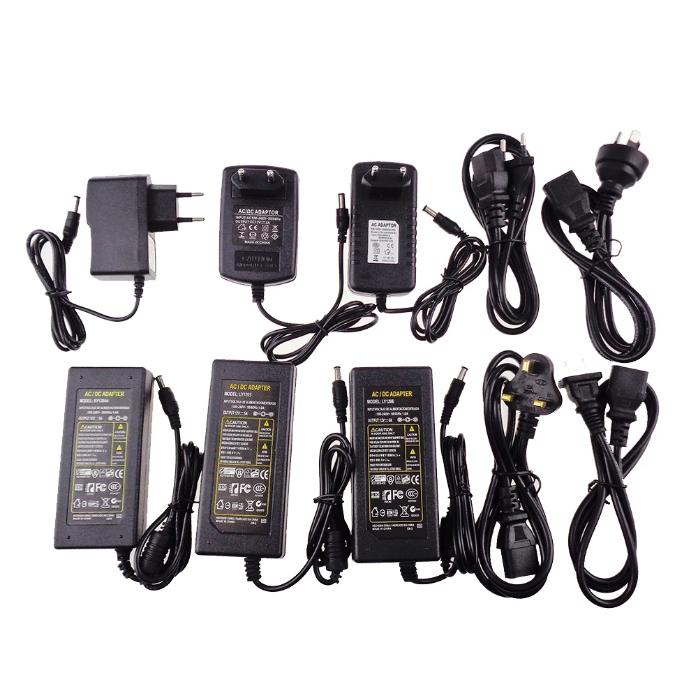 100V - 240V to DC 5V 12V 24V Switching Power Supply Adapter for LED Strip Lights with 5.5x2.5mm DC Output Jack
100V - 240V to DC 5V 12V 24V Switching Power Supply Adapter for LED Strip Lights with 5.5x2.5mm DC Output Jack