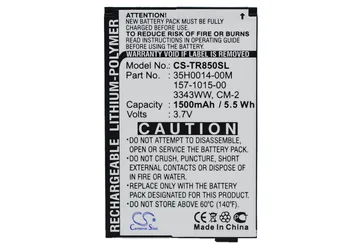 Cameron Sino 1500mAh Battery 157-10105-00, 3343WW, 35H0014-00M, CM-2 for Palm Drucker, Monk, Treo 850, Treo 850w, Treo Pro
Cameron Sino 1500mAh Battery 157-10105-00, 3343WW, 35H0014-00M, CM-2 for Palm Drucker, Monk, Treo 850, Treo 850w, Treo Pro
