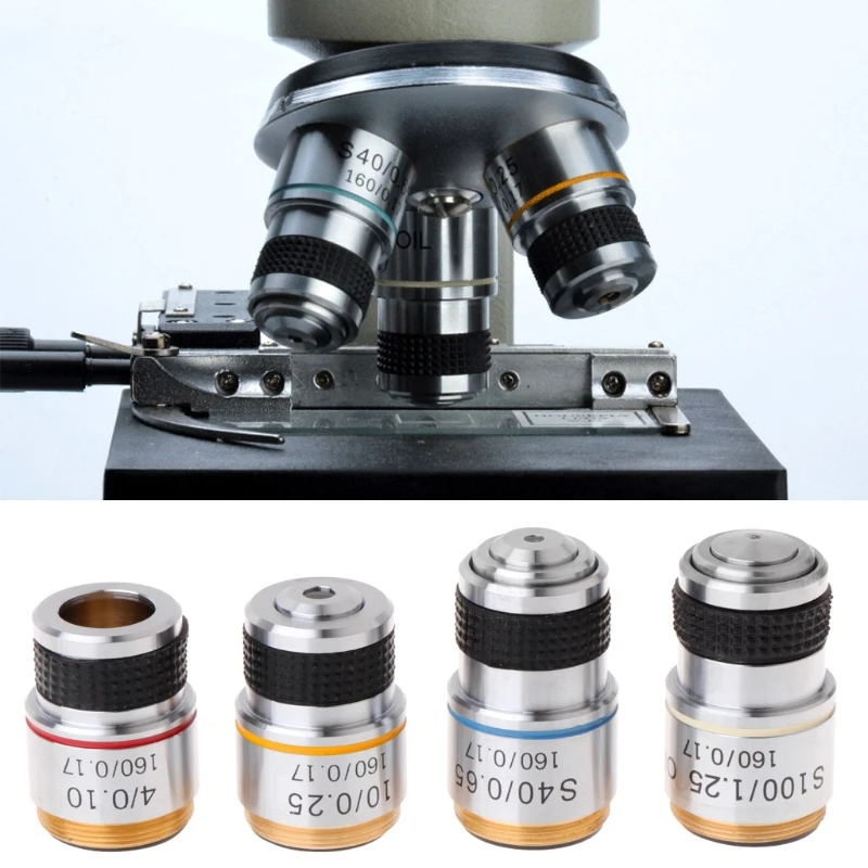 4X 10X 40X 100X Achromatic Objective Lens for Biological Microscope 185 LS'D Tool
4X 10X 40X 100X Achromatic Objective Lens for Biological Microscope 185 LS'D Tool
