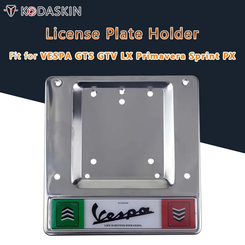 KODASKIN License Plate Holder Frame for Vespa GTS GTV LX Primavera Sprint PX gts300
KODASKIN License Plate Holder Frame for Vespa GTS GTV LX Primavera Sprint PX gts300