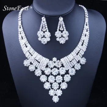 StoneFans Wedding Women Jewelry Sets 2018 Fashion 888 Rhinestone Flower Statement Necklace And Earrings Set Party Accessories 
StoneFans Wedding Women Jewelry Sets 2018 Fashion 888 Rhinestone Flower Statement Necklace And Earrings Set Party Accessories