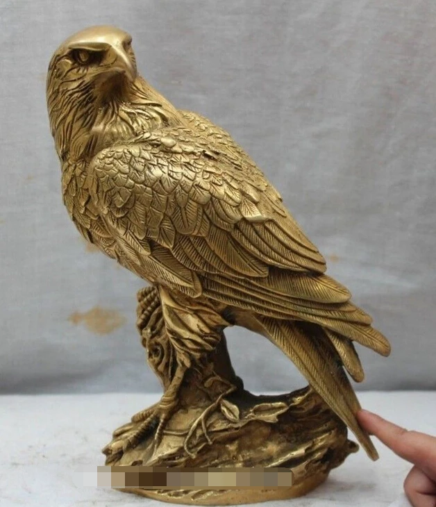 Free Shipping 9" China Chinese Folk Fengshui Brass Fu Animal king of birds Hawk Eagle Statue
Free Shipping 9" China Chinese Folk Fengshui Brass Fu Animal king of birds Hawk Eagle Statue