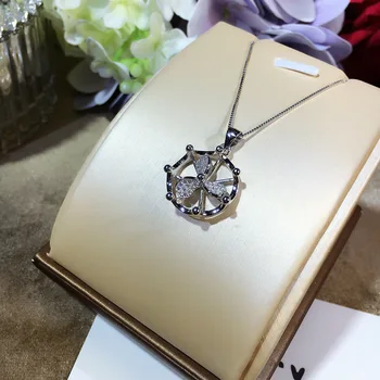 Trendy Personality Designer Pure 925 Sterling Silver Windwill Necklace Fashion Sweet Silver Chain Shining Zircon Pendant
Trendy Personality Designer Pure 925 Sterling Silver Windwill Necklace Fashion Sweet Silver Chain Shining Zircon Pendant