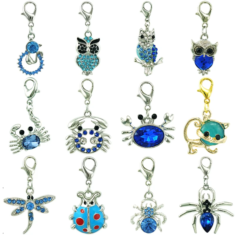 JINGLANG Mix Sale Fashion Floating Dangle Blue Rhinestone Animal Lobster Clasp Charms DIY For Women Jewelry Making Accessories
JINGLANG Mix Sale Fashion Floating Dangle Blue Rhinestone Animal Lobster Clasp Charms DIY For Women Jewelry Making Accessories