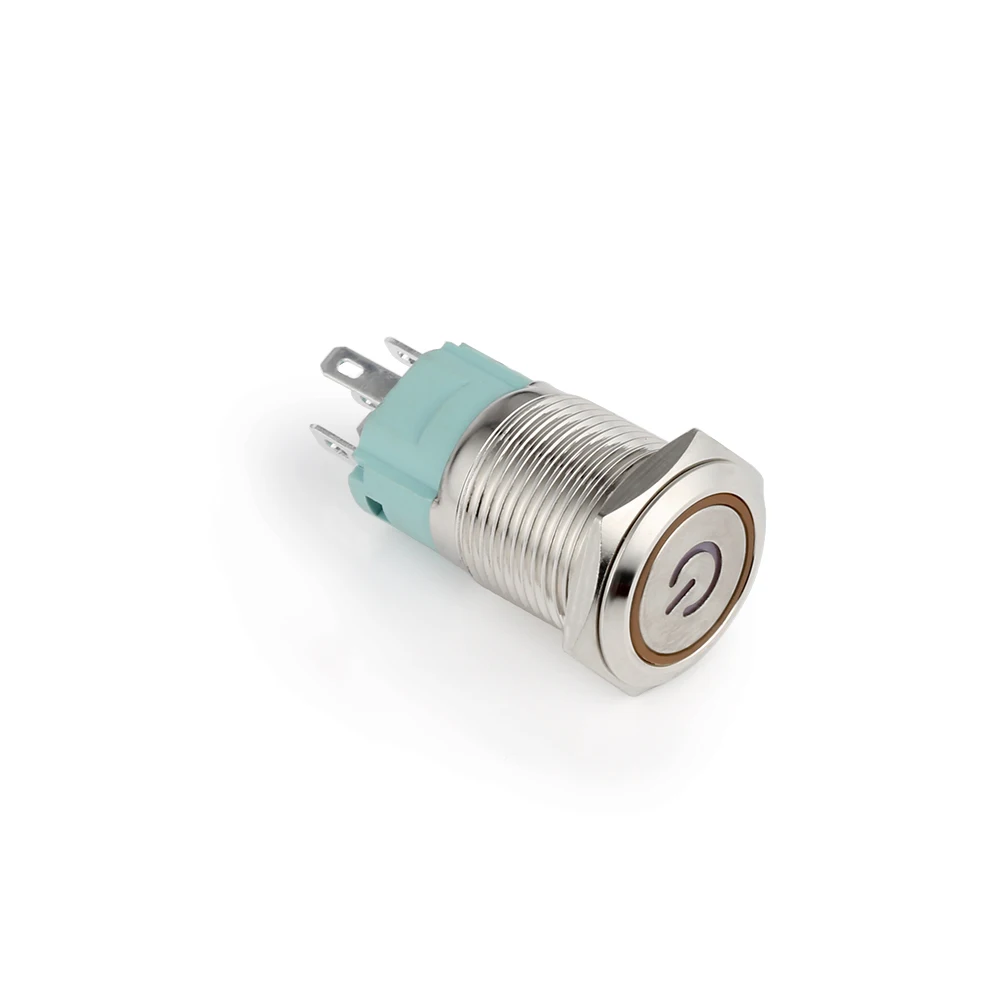 16mm Self-locking 5Pin Waterproof Metal Push Button Switch With LED light 12V RED BLUE GREEN Orange White color
16mm Self-locking 5Pin Waterproof Metal Push Button Switch With LED light 12V RED BLUE GREEN Orange White color
