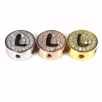 Silver Color Micro Pave CZ Alphabet Letter "L" Copper Beads Initial Charms For DIY Bracelets Necklaces Jewelry Accessories
Silver Color Micro Pave CZ Alphabet Letter "L" Copper Beads Initial Charms For DIY Bracelets Necklaces Jewelry Accessories
