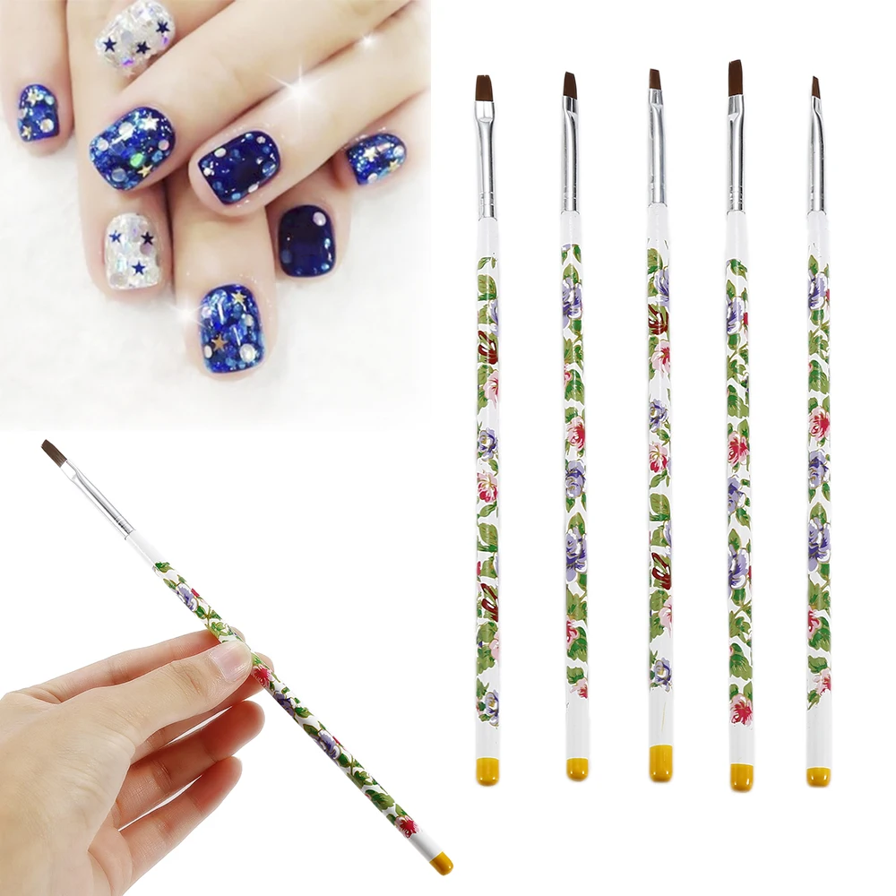 ELECOOL 5pcs/set Flat Nail Art Painting Brush Pen Set With Flower Pattern Nail Polish Builder Nail Art Accessories
ELECOOL 5pcs/set Flat Nail Art Painting Brush Pen Set With Flower Pattern Nail Polish Builder Nail Art Accessories