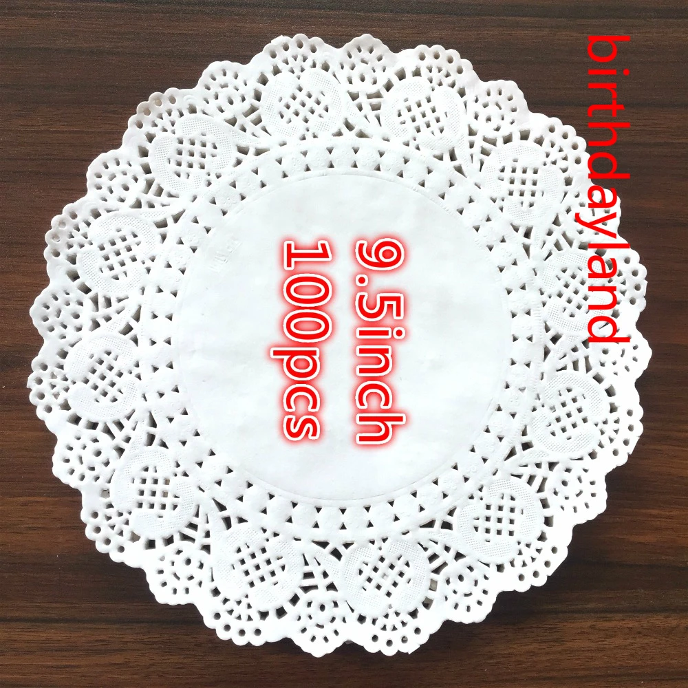 Image PD016 200pcs lot 9.5 inches White round paper pad Lace Doilies paper pad baking decoration baking package free shipping