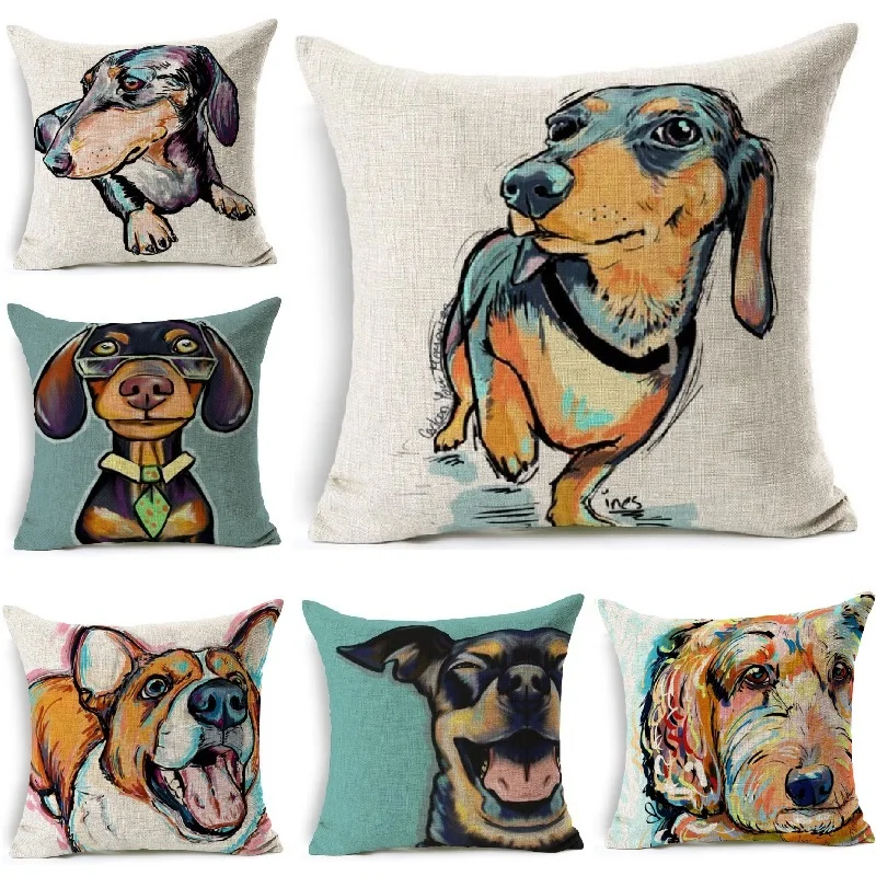 Dachshund Cushion Cover Dog Printed Linen Pillow Cover Car Sofa Chair Pillow Cover Home Decorative Pillowcase 45*45cm
Dachshund Cushion Cover Dog Printed Linen Pillow Cover Car Sofa Chair Pillow Cover Home Decorative Pillowcase 45*45cm