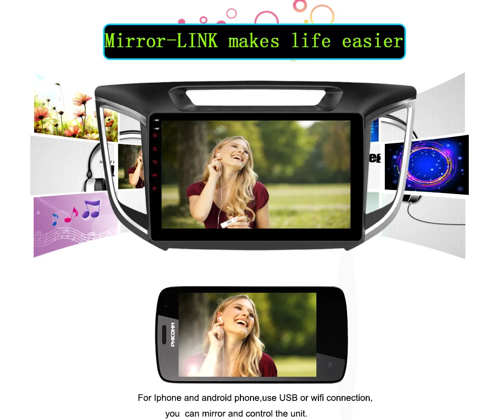 Android 6.0 CAR Audio DVD player FOR HYUNDAI ix25CRETA gps Multimedia head device unit receiver BT WIFI mirolink
