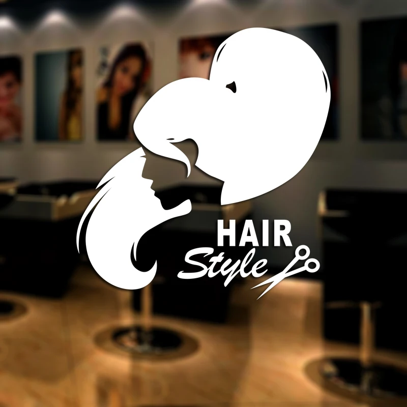 Hair Salon Decal Hairdressing Girl Sticker Vinyl Wall Art Decals Decor Windows Decoration Mural Mb0037