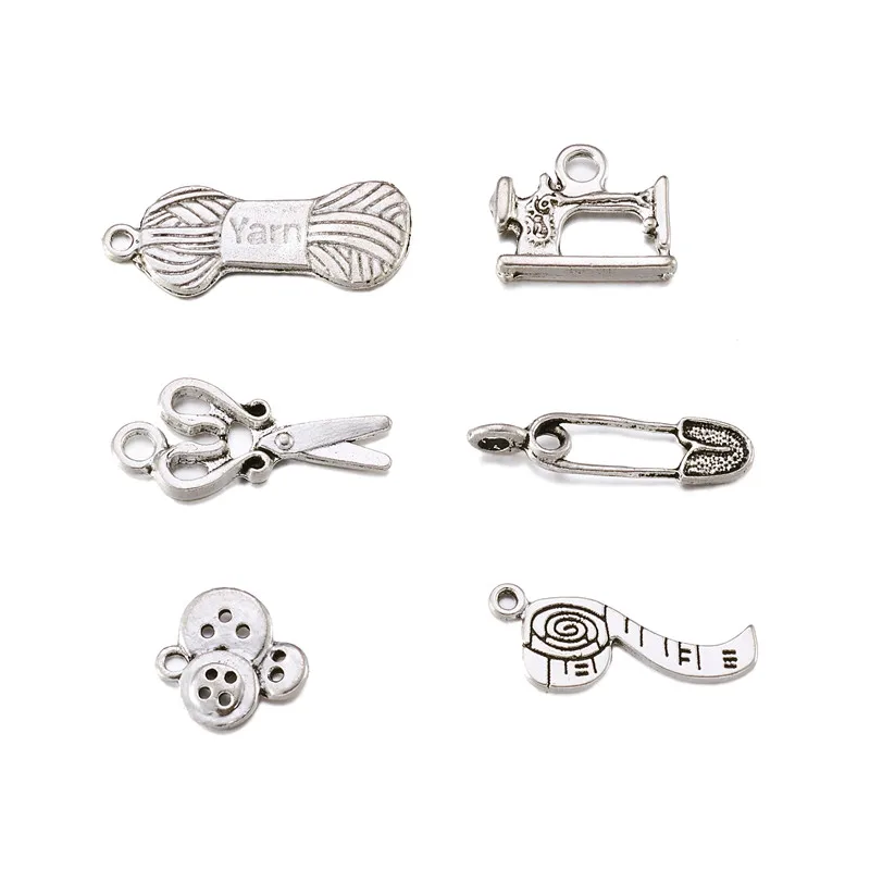 5Sets 6pcs/Set Antique Silver Sewing Knitting Themed Tibetan Style Alloy Pendants for Jewelry Making DIY Bracelet Lead Free
5Sets 6pcs/Set Antique Silver Sewing Knitting Themed Tibetan Style Alloy Pendants for Jewelry Making DIY Bracelet Lead Free