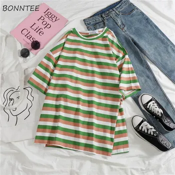 T-shirts Women Loose Striped All-match Trendy Retro Casual Womens Clothing Korean Style Short Sleeve O-Neck Daily Students Chic
T-shirts Women Loose Striped All-match Trendy Retro Casual Womens Clothing Korean Style Short Sleeve O-Neck Daily Students Chic