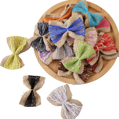 1pc Natural Jute Twine Bow Tie with lace Wedding Birthday Party Gift Packing String Bow-knot Wedding Decoration Craft Accessory
1pc Natural Jute Twine Bow Tie with lace Wedding Birthday Party Gift Packing String Bow-knot Wedding Decoration Craft Accessory