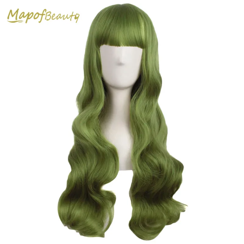 Natural Cosplay Wig 28" Long Wavy Green Wigs For Women Costume Party Synthetic Heat Resistant Hair Flat Bang Peruca MapofBeauty
Natural Cosplay Wig 28" Long Wavy Green Wigs For Women Costume Party Synthetic Heat Resistant Hair Flat Bang Peruca MapofBeauty