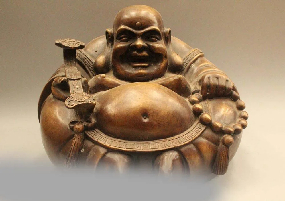 8" China Buddhism Bronze Seat Happy Laugh Maitreya Buddha Ru Yi Statue Sculpture
8" China Buddhism Bronze Seat Happy Laugh Maitreya Buddha Ru Yi Statue Sculpture