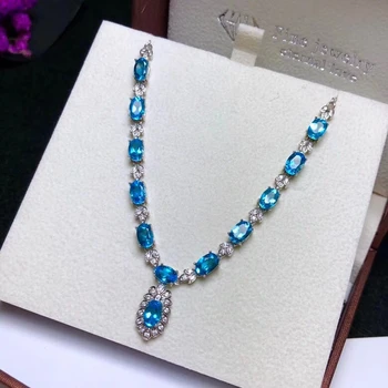 Natural blue topaz Pendant necklace S925 silver Natural gemstone necklace Luxury Retro Flower fruit women party gift jewelery
Natural blue topaz Pendant necklace S925 silver Natural gemstone necklace Luxury Retro Flower fruit women party gift jewelery