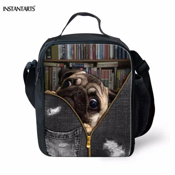 INSTANTARTS Funny 3D Printing Pug Dog Love Book Print Students Lunch Bags Animal Design Boys Girls Luchbox Thermal Insulated Bag
INSTANTARTS Funny 3D Printing Pug Dog Love Book Print Students Lunch Bags Animal Design Boys Girls Luchbox Thermal Insulated Bag