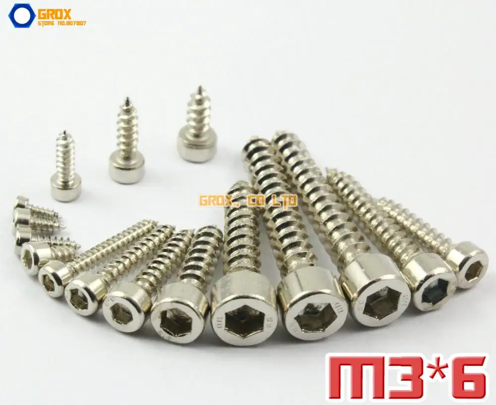 100 Pieces M3 x 6mm 8.8 Grade Alloy Steel Nickel Plated Hexagon Socket Cap Head Self Tapping Screw Model Screw
100 Pieces M3 x 6mm 8.8 Grade Alloy Steel Nickel Plated Hexagon Socket Cap Head Self Tapping Screw Model Screw
