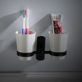 A1 European space aluminum ceramic non-punching bathroom double cup holder toothbrush cup holder black LO716644
A1 European space aluminum ceramic non-punching bathroom double cup holder toothbrush cup holder black LO716644