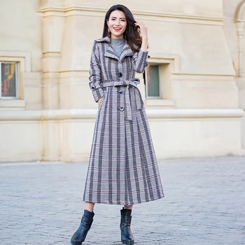 2019 Autumn Winter New Charm Fashion Temperament Plaid Woolen Jacket Female Long Single-breasted Slim Wool Outerwear Coats NO933
2019 Autumn Winter New Charm Fashion Temperament Plaid Woolen Jacket Female Long Single-breasted Slim Wool Outerwear Coats NO933