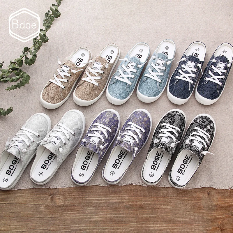 BDQE 2019 New Summer Canvas Shoes Women's Half Slippers with No Back Lazy Pedal Korean Version Baitai White Shoes without heels
BDQE 2019 New Summer Canvas Shoes Women's Half Slippers with No Back Lazy Pedal Korean Version Baitai White Shoes without heels