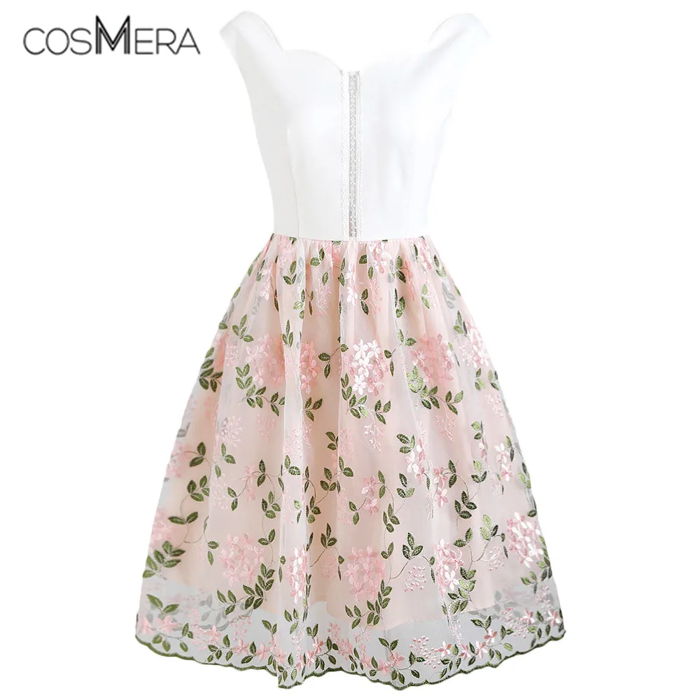 CosMera 2018 Fashion Floral Embroidered Lace Sleeveless Flare Women Dress High Waist A Line Party Dress Elegant Vintage Sundress
CosMera 2018 Fashion Floral Embroidered Lace Sleeveless Flare Women Dress High Waist A Line Party Dress Elegant Vintage Sundress
