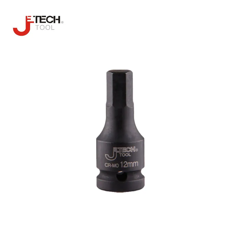 

Jetech Cr-Mo 1/2" DR long hex impact bit socket 4/ 5/6/7/8/10/12/14/17/18/19mm hex key socket 3" length black alloy steel