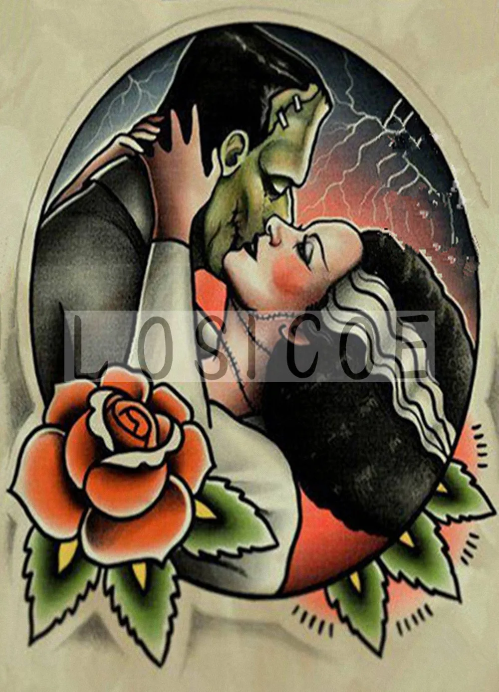 Zombie love 30X42 CM vintage tattoos pattern kraft paper poster wall sticker art print painting barber shop decor
Zombie love 30X42 CM vintage tattoos pattern kraft paper poster wall sticker art print painting barber shop decor