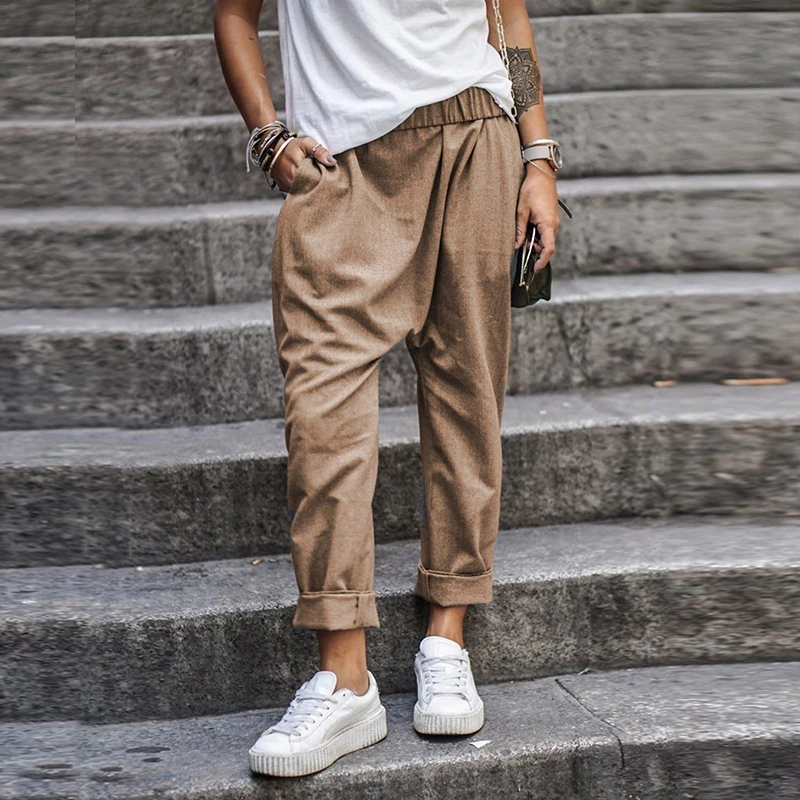 2019 Summer Ladies Baggy Elastic Waist Trousers Women Multicolor Loose Cotton Blend Solid Casual Street Daily Harem Long Pants
2019 Summer Ladies Baggy Elastic Waist Trousers Women Multicolor Loose Cotton Blend Solid Casual Street Daily Harem Long Pants