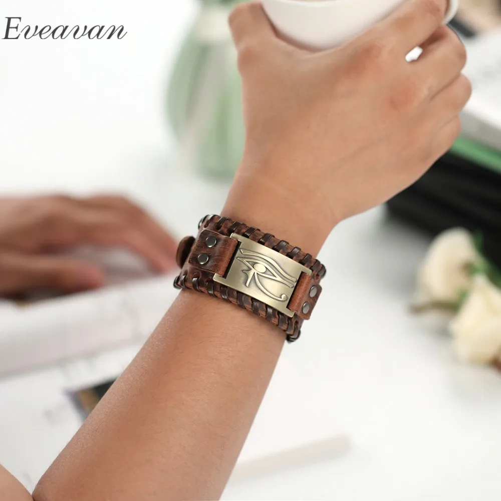 EUEAVAN 5pcs The Eye Of Horus Sigil Charms Leather Bracelets Protection Royal Power and Good Health Amulet Jewelry For Men
EUEAVAN 5pcs The Eye Of Horus Sigil Charms Leather Bracelets Protection Royal Power and Good Health Amulet Jewelry For Men