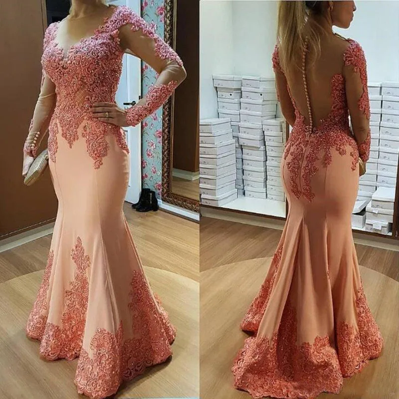Elegant Evening Gown Fashion Mermaid Long Sleeves Beaded Applique Dusty Pink Women Formal Party Dresses Prom Gown Robe de Soiree
Elegant Evening Gown Fashion Mermaid Long Sleeves Beaded Applique Dusty Pink Women Formal Party Dresses Prom Gown Robe de Soiree