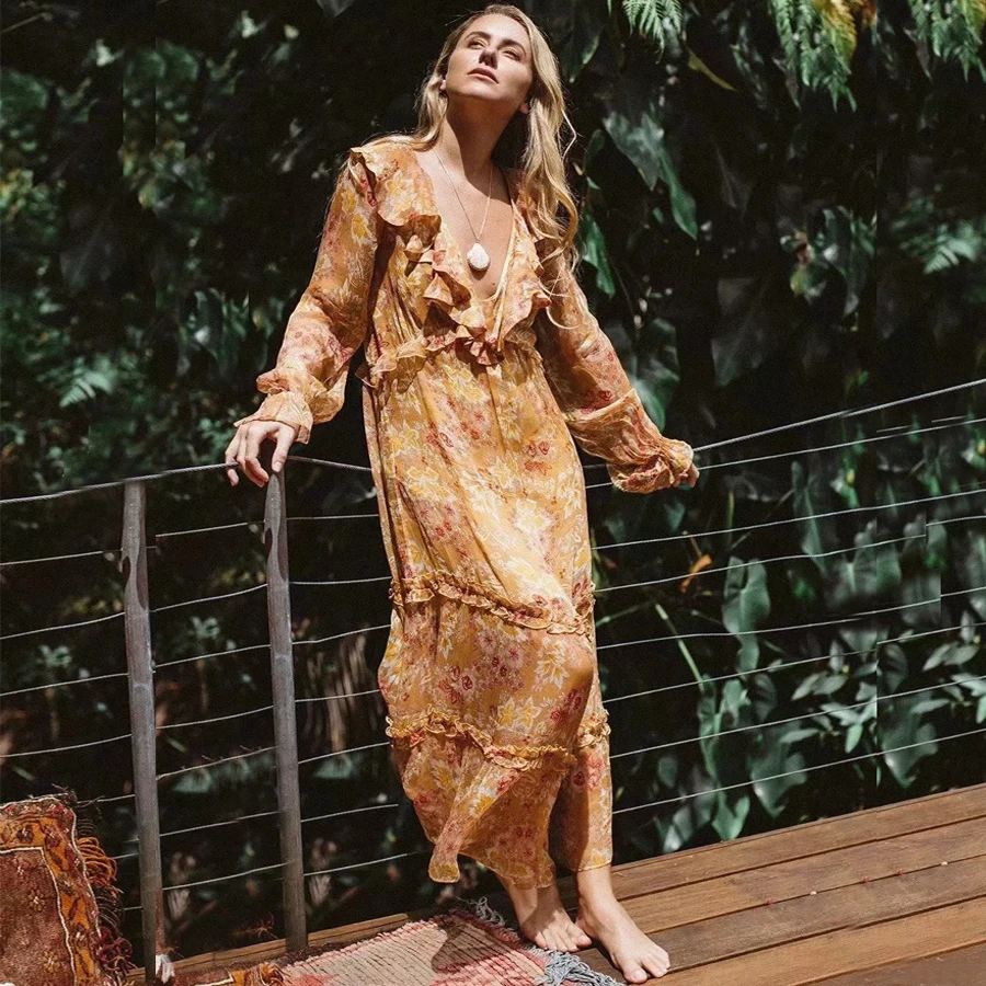 TEELYNN Chiffon dress for women 2019 vintage orange print party dresses long sleeve sexy v-neck summer dresses dress Vestido
TEELYNN Chiffon dress for women 2019 vintage orange print party dresses long sleeve sexy v-neck summer dresses dress Vestido