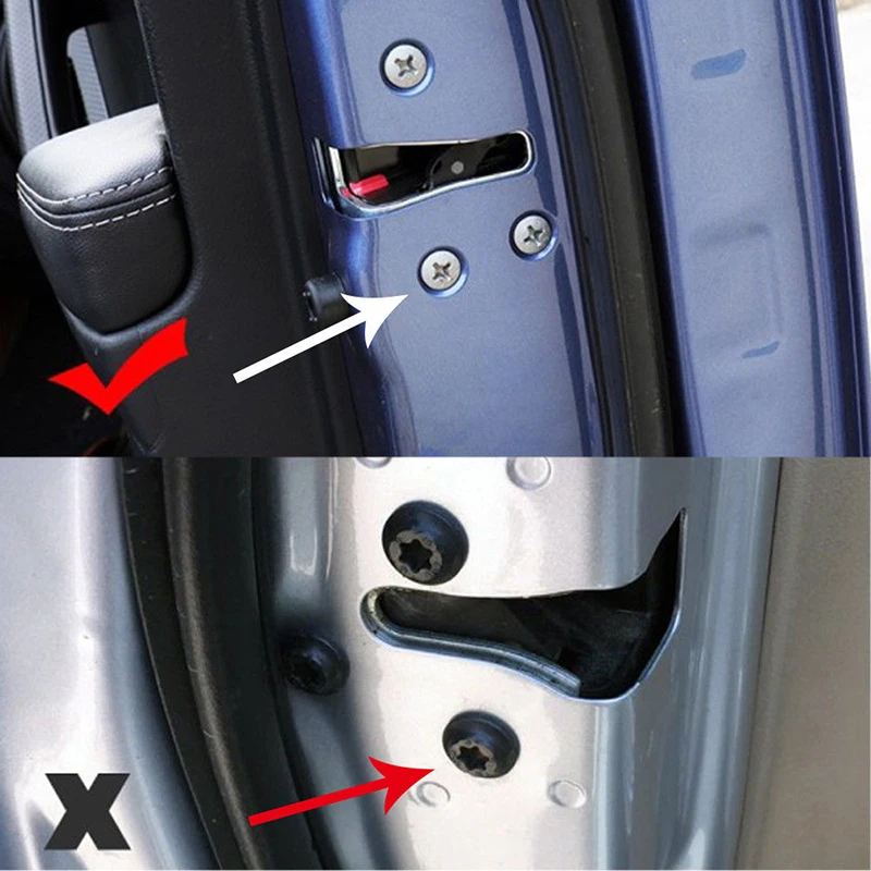 12x Universal Car Interior Door Lock Screw Protector Cover Cap Trim Black