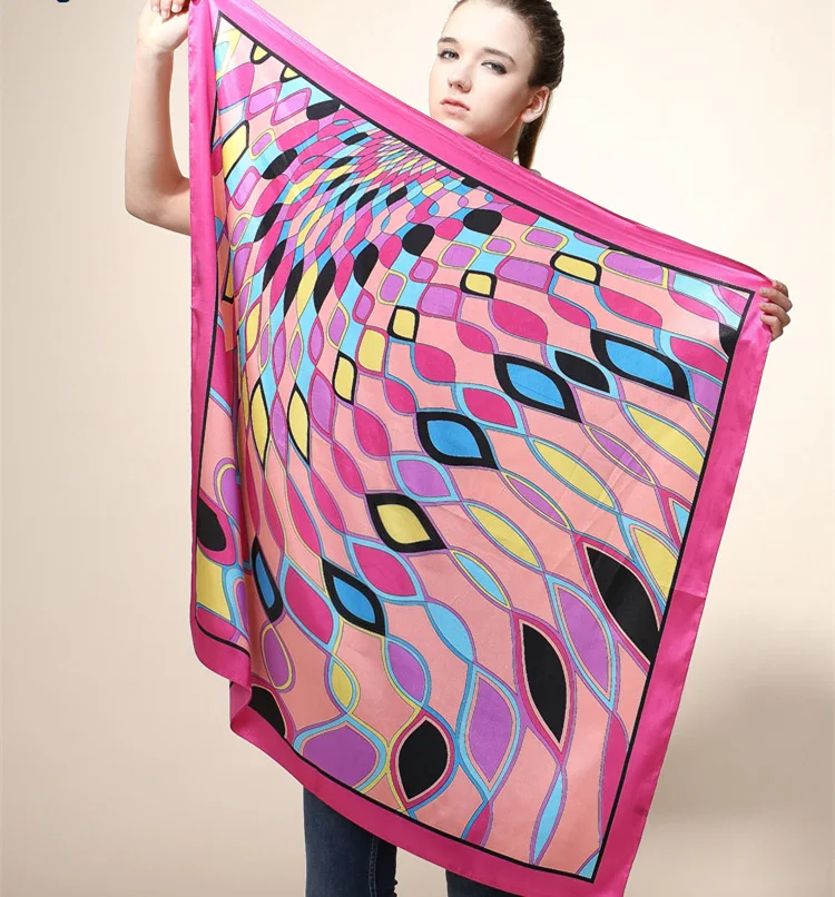 90cm*90cm 2017 big size High Quality Imitated silk satin geometric diamond lattice hit color ripple large square Scarves Shawl
90cm*90cm 2017 big size High Quality Imitated silk satin geometric diamond lattice hit color ripple large square Scarves Shawl