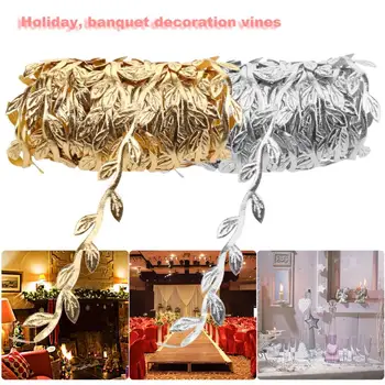 10m Gold Silver Artificial Vine Silk Leaves string for Wedding Birthday Party Decor Nature Leaf Foliage Ornament for Home
10m Gold Silver Artificial Vine Silk Leaves string for Wedding Birthday Party Decor Nature Leaf Foliage Ornament for Home