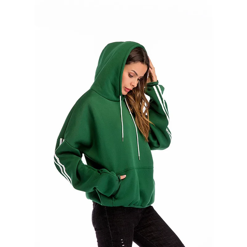 Women Winter Feminina Sweatshirt Green Striped Warm Hood Loose Pockets Full Batwing Sleeve Pullovers Cotton High Quality Tops
Women Winter Feminina Sweatshirt Green Striped Warm Hood Loose Pockets Full Batwing Sleeve Pullovers Cotton High Quality Tops