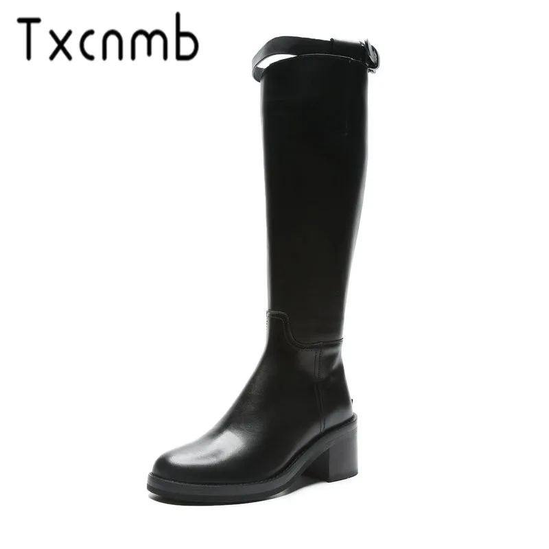 TXCNMB Genuine Leather Boots Women Knee High Boots tow Heels Long Warm Motorcycle Boots High Shoes Woman Size 34-40
TXCNMB Genuine Leather Boots Women Knee High Boots tow Heels Long Warm Motorcycle Boots High Shoes Woman Size 34-40