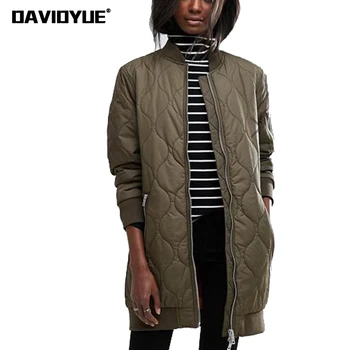 Spring long bomber winter jacket women pink Army long sleeve basic coat female zipper stand collar outwears chaqueta mujer 2018
Spring long bomber winter jacket women pink Army long sleeve basic coat female zipper stand collar outwears chaqueta mujer 2018