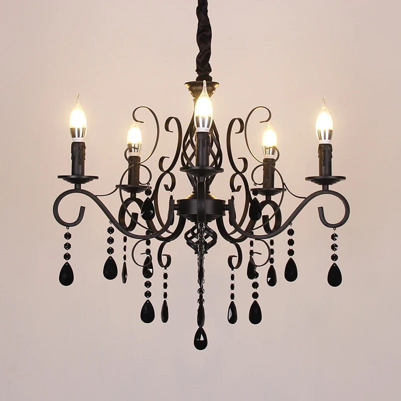 Nordic Black Wrought Iron Light Living Room Bedroom Loft Crystal Chandelier Restaurant Clothing Store Vintage Chandelier
Nordic Black Wrought Iron Light Living Room Bedroom Loft Crystal Chandelier Restaurant Clothing Store Vintage Chandelier