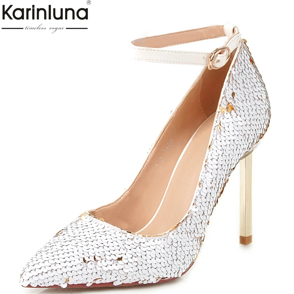 Sexy brand luxury Blings Thin High Heels Pumps Woman Pointed Toe Fashion Pumps Woman Party wedding Shoes Women big Size 32-43
Sexy brand luxury Blings Thin High Heels Pumps Woman Pointed Toe Fashion Pumps Woman Party wedding Shoes Women big Size 32-43