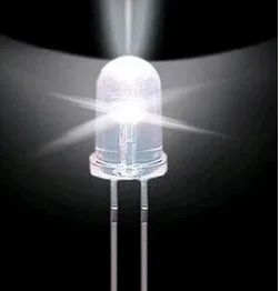 100 шт./упак. 5 мм светодиодный светильник белый Ультра-яркий 15000MCD лампа диоды |