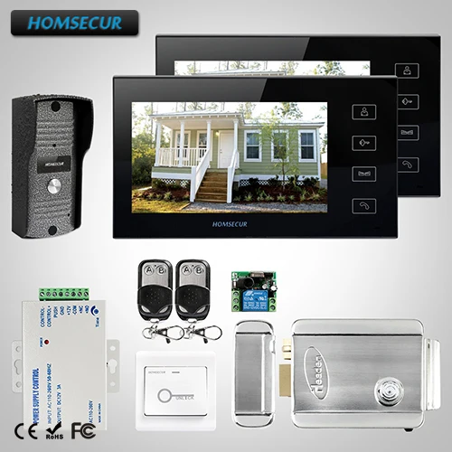 Проводной видеодомофон HOMSECUR с режимом свободные руки 7 дюймов система внутренней