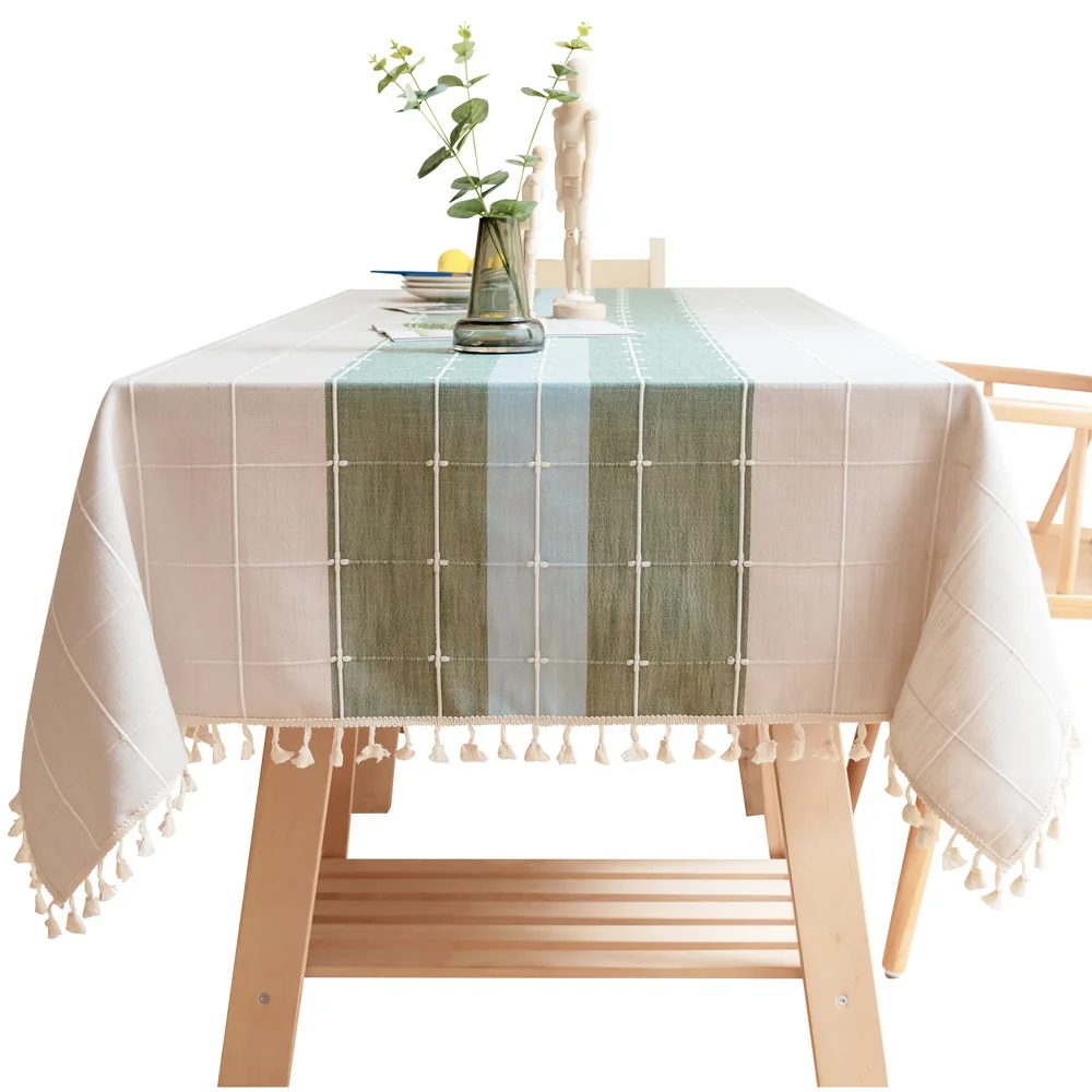 Customizable Cotton Linen Tablecloth Green Plaid Striped Stitching Table Cloth Lace Embroidered Pendant Christmas Table Cover
Customizable Cotton Linen Tablecloth Green Plaid Striped Stitching Table Cloth Lace Embroidered Pendant Christmas Table Cover