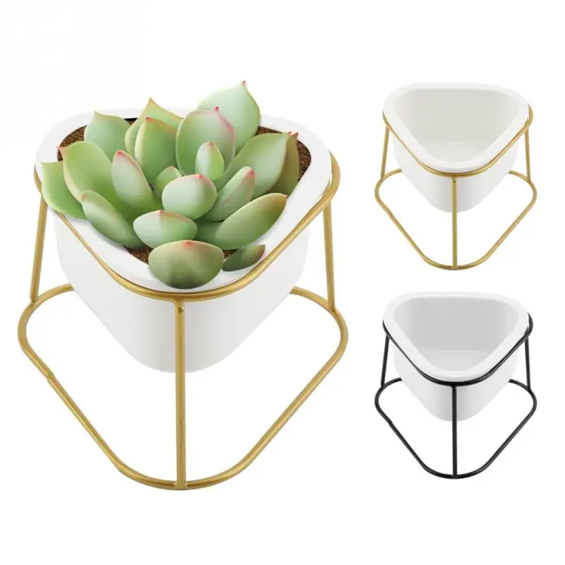 Triangle Iron Rack Holder and Ceramic Flower Pot Home Office Desktop Succulent Plant Display
Triangle Iron Rack Holder and Ceramic Flower Pot Home Office Desktop Succulent Plant Display
