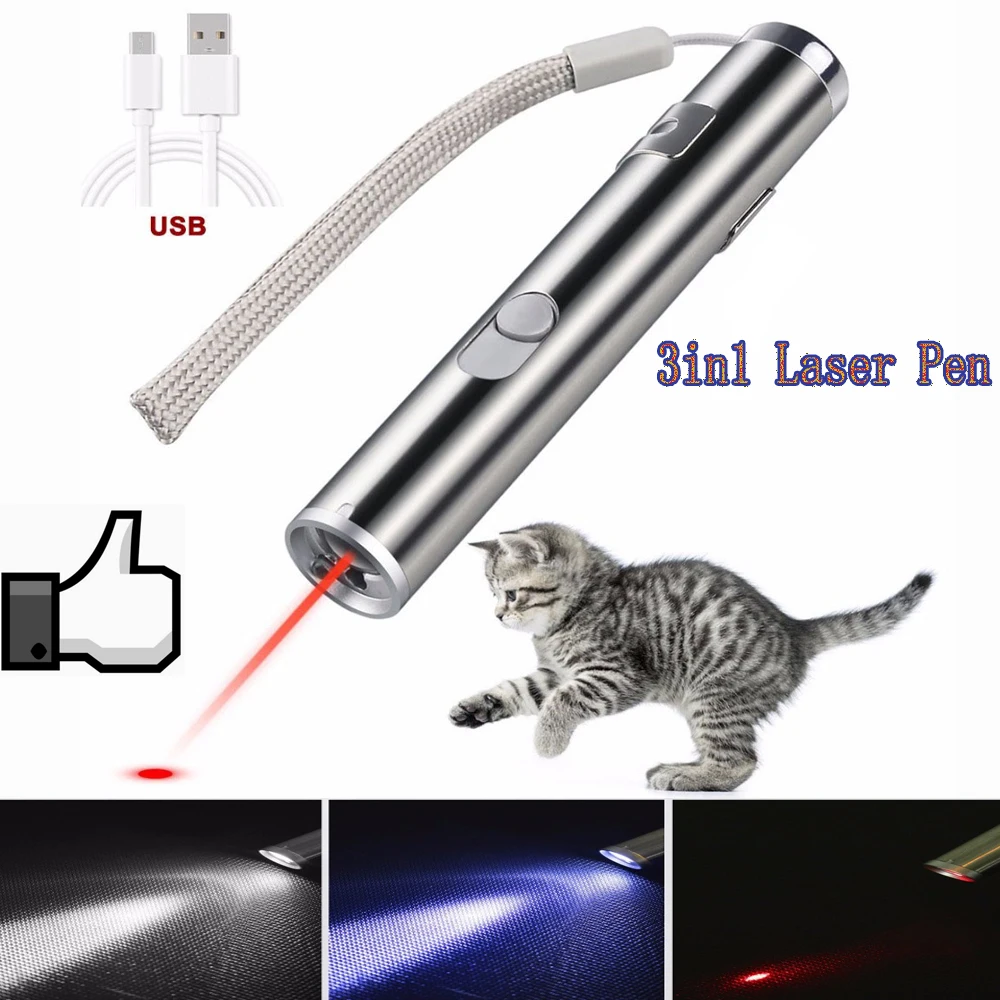 3 In 1 Red Laser Pen Multifunctional Laser Pointer Mini Led Flashlight Beam Light Pointer Interactive Toys Cat Pet Training Tool
3 In 1 Red Laser Pen Multifunctional Laser Pointer Mini Led Flashlight Beam Light Pointer Interactive Toys Cat Pet Training Tool