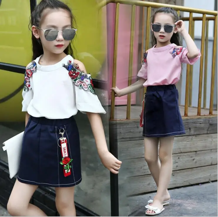 New Summer Autumn Kids Clothes Set Girls Clothing Sets Children Off-Shoulder Embroidery T-shirt+Skirt Suits Baby Girl Clothes
New Summer Autumn Kids Clothes Set Girls Clothing Sets Children Off-Shoulder Embroidery T-shirt+Skirt Suits Baby Girl Clothes