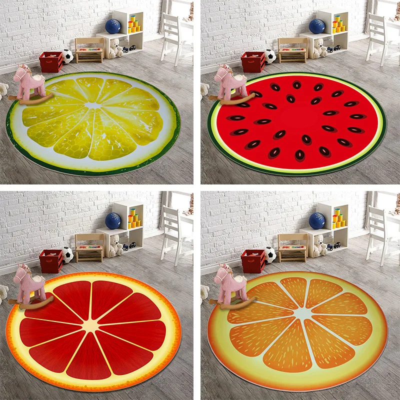 Cartoon Fruit Lemon Orange Watermelon Printed Round Carpet For Living Room Bedroom Large Modern Cute Kids Children Round Rug
Cartoon Fruit Lemon Orange Watermelon Printed Round Carpet For Living Room Bedroom Large Modern Cute Kids Children Round Rug