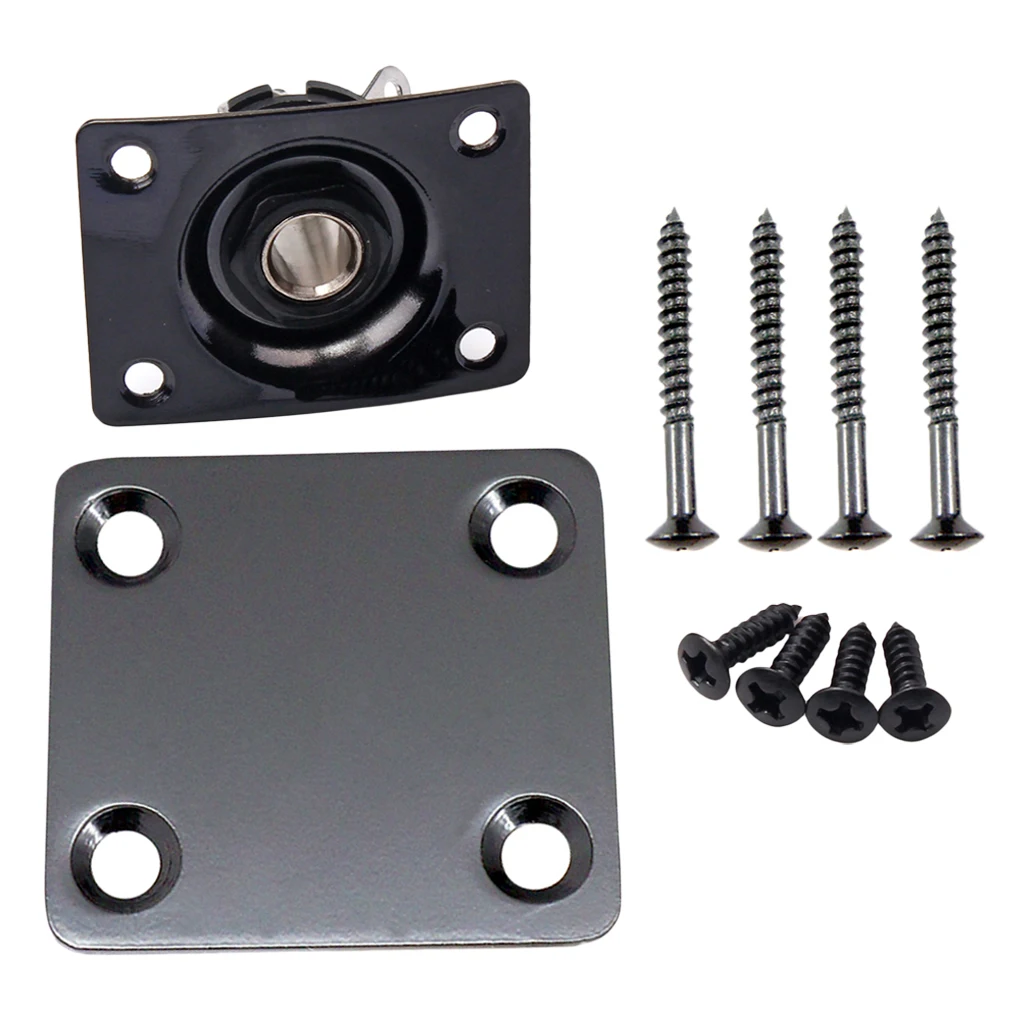 6.35mm 1/4'' Jack Plate Socket & Electric Guitar Neck Plate for for Strat Tele LP SG Guitars